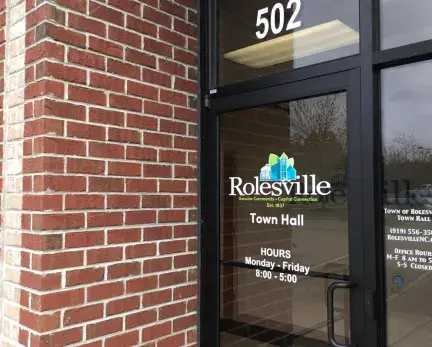 Rolesville Town Hall Front door