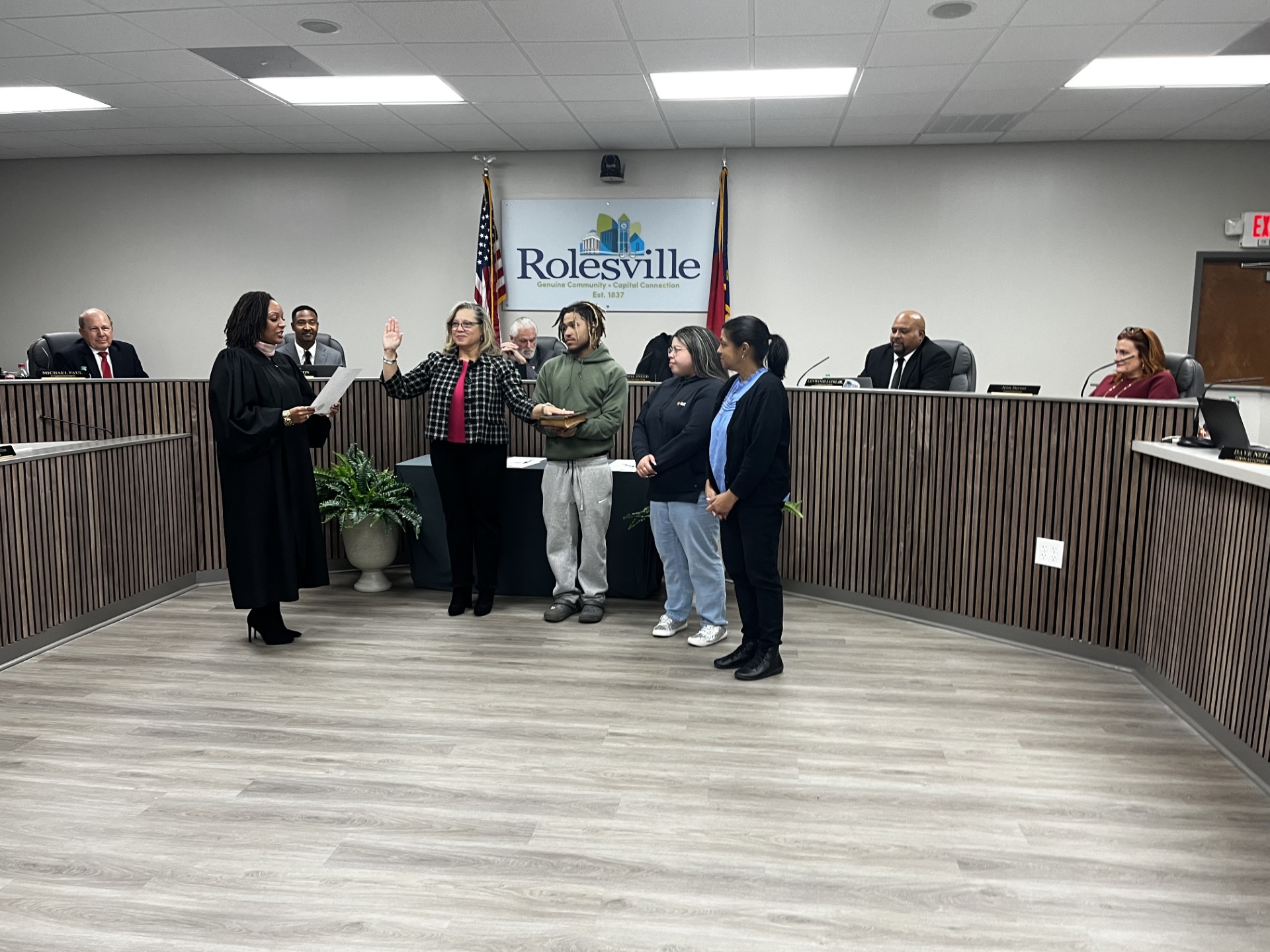 April Sneed swearing in.