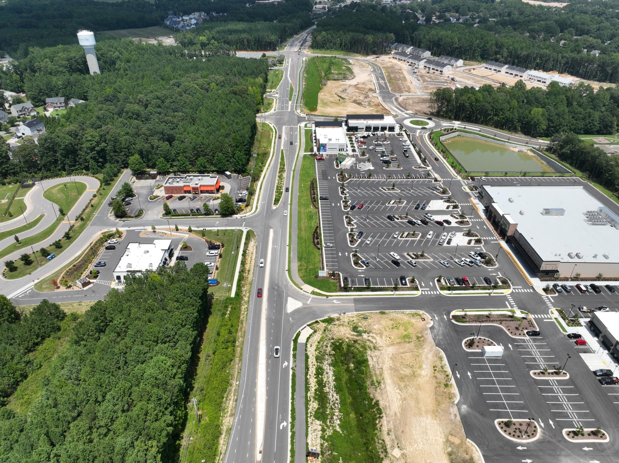 Aerial photo of South Main Street during work on the Main Street Project.