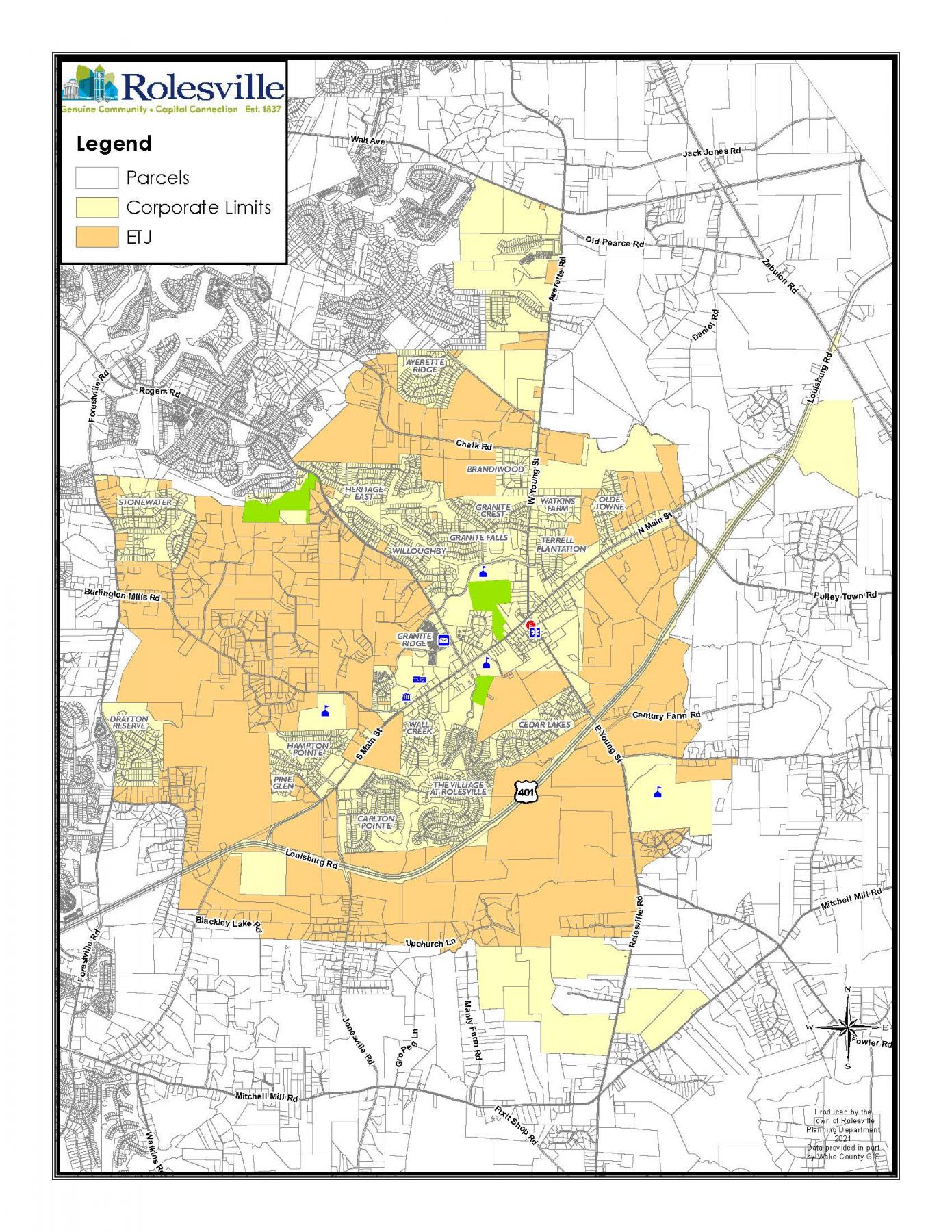 Town limits and ETJ map