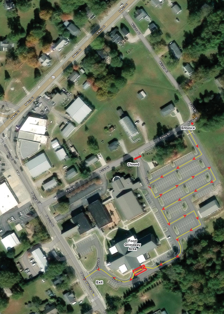 Holiday Food Giveaway Drive Thru Map
