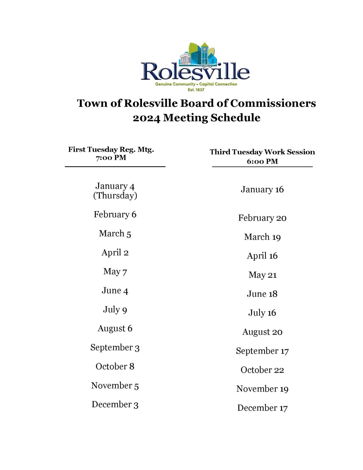 Boards & Commissions Town of Rolesville, NC